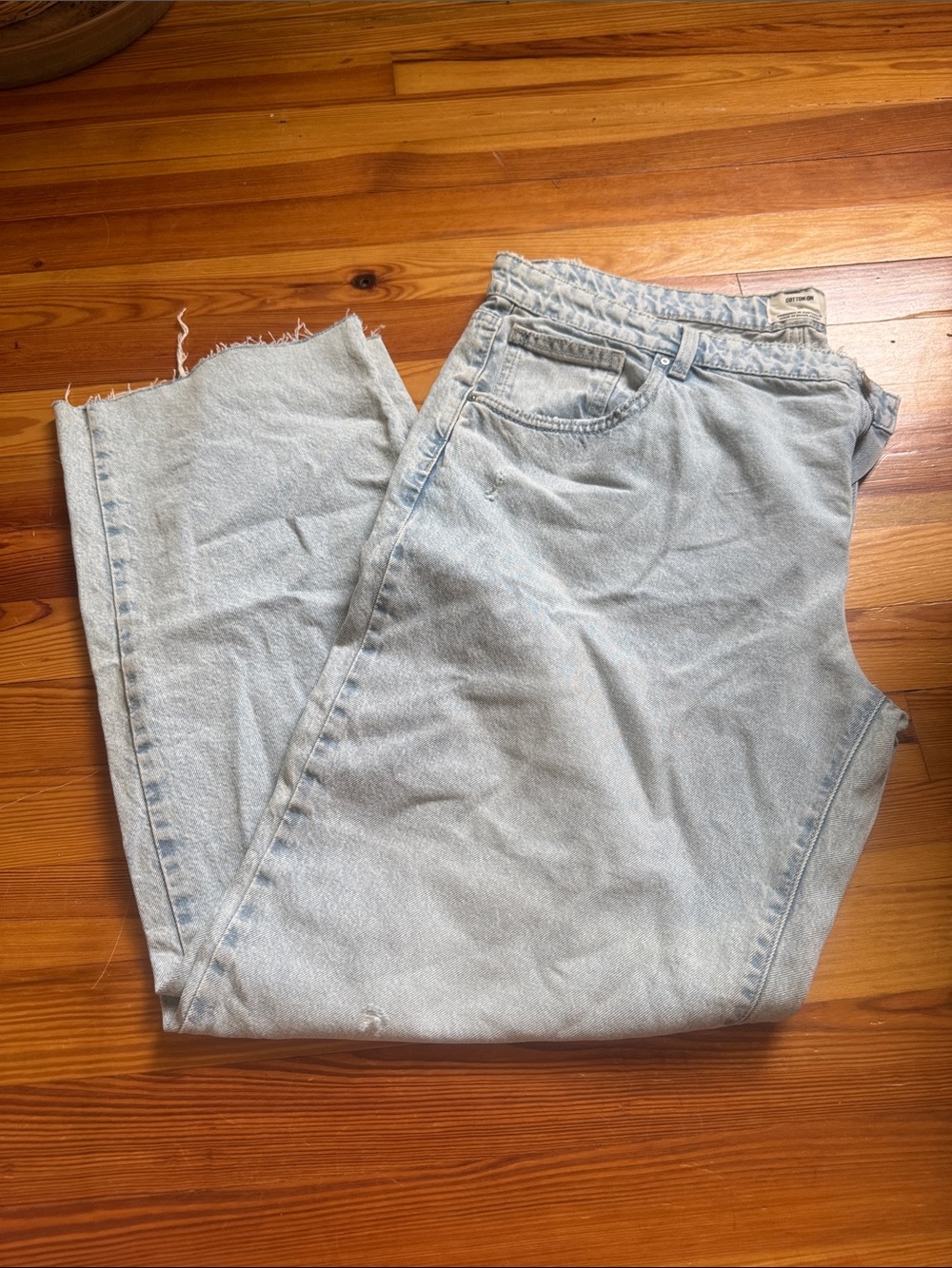 Cotton On Light Blue Low Rise Straight Jeans